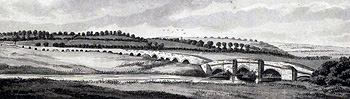 Stafford Bridge and causeway looking north in 1815 [X376/40]